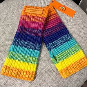 💥ON SALE💥KURT GEIGER LONDON NWT AUTHENTIC RAINBOW STRIPE FINGERLESS GLOVES